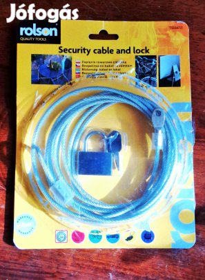 3 m acél sodrony réz lakattal biciklizár kerti bútor védő stb Sok Más