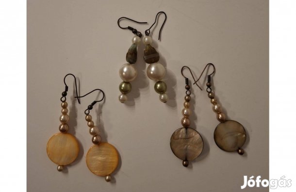 3 pár cuki női fülbevaló