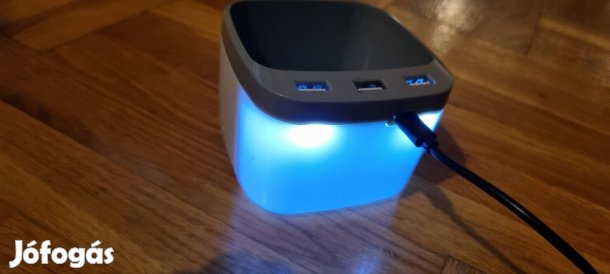 3 portos usb elosztó, hub + tartó 