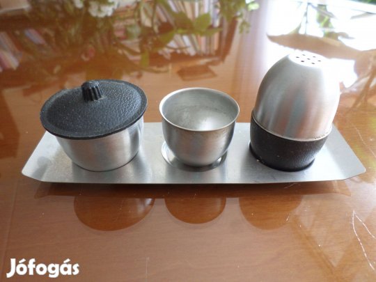 3 részes asztali fűszertartó rozsdamentes anyagból