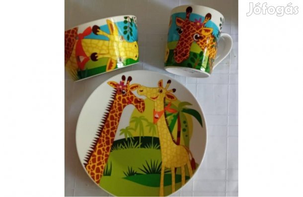 3 részes zsiráfos étkészlet