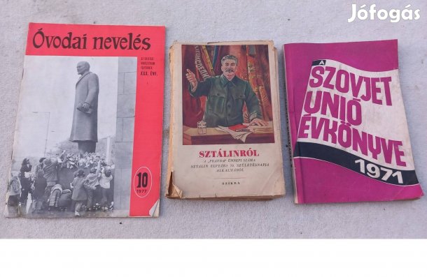 3 retro könyv szovjet témában Sztálin stb
