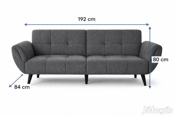 3 személyes szürke kanapé 