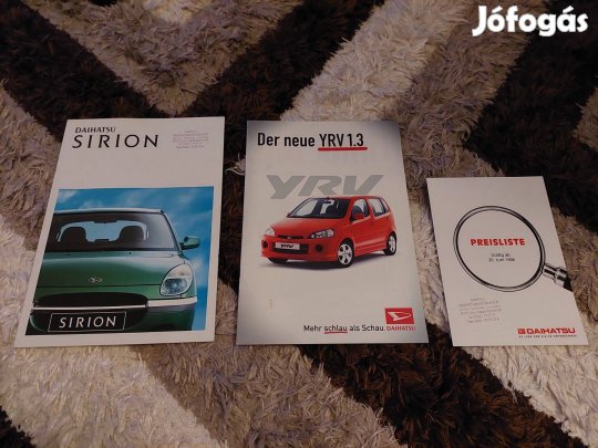 3db Daihatsu prospektus katalógus Sirion , Yrv