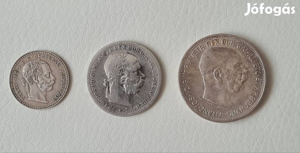3db Ferencz József ezüst pénz eladó