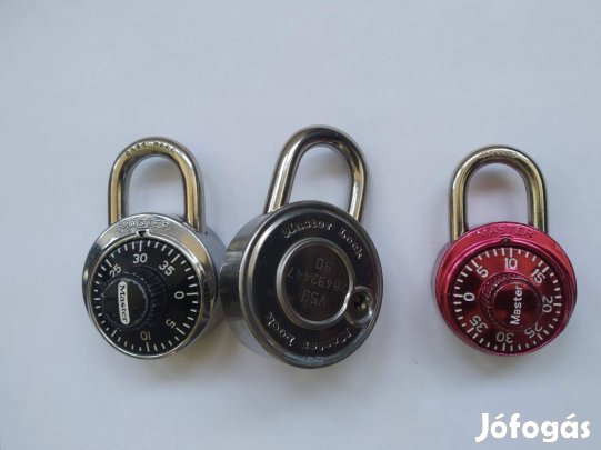 3db Master lock zár - padlock locked - zárt állapot- 2db kulcsos is