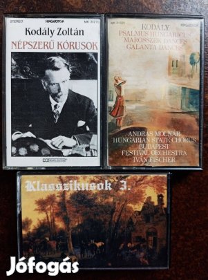 3db műsoros magnókazetta (Kodály és klasszikus művek)