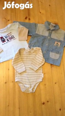 3db-os fiú ruha csomag body, pulóver, farmer ing 74 74-es!