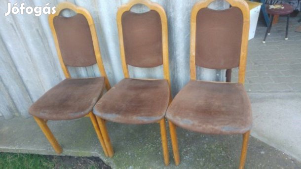3db tölgyfa barna kárpitos étkezőszék