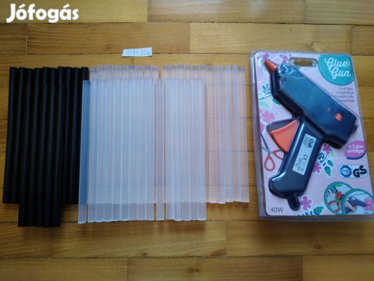 40W ragasztópisztoly+15 db fekete ragasztó rúd+36 db áttetsző rúd 20cm