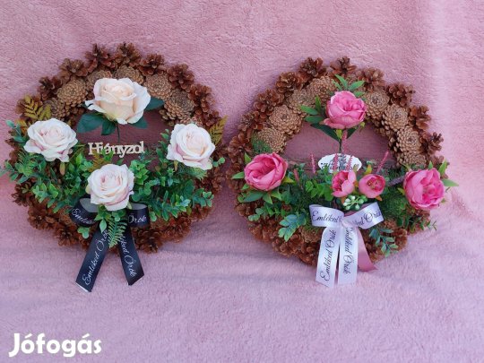 40 cm koszorú temetőbe: Húsvétra-Anyák napjára