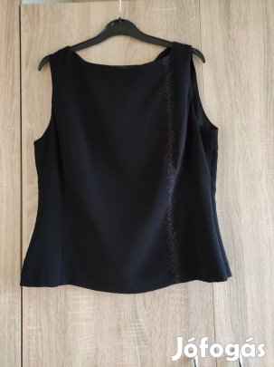 40-es fekete elegáns női muszlin blúz M&S