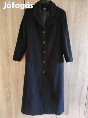 40-es fekete női maxi szövetkabát Bolla Bollare