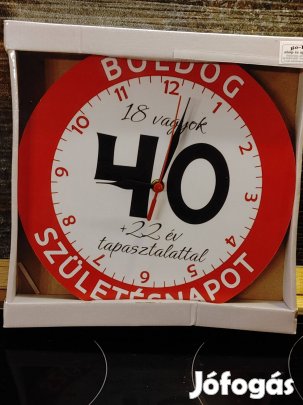 40 éves szülinaposnak falióra ajándék eredeti dobozában-nem volt haszn