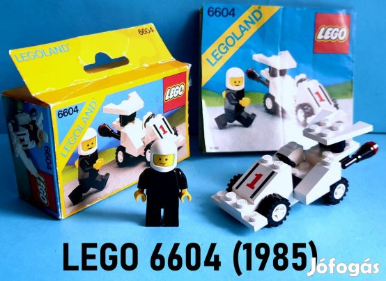 41 éves LEGO Legoland 6604 Formula-I Racer (1985), doboz, útmutató