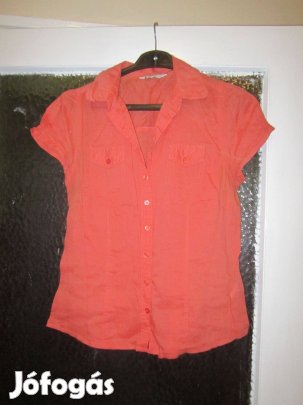 42-es F&F-es terrakotta pamut rövid ujjú blúz