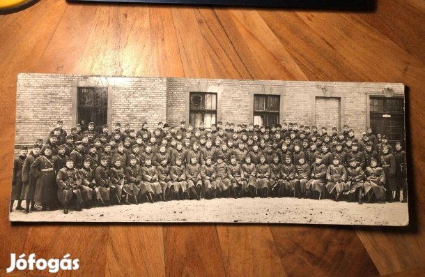 42x16cm Horthy korabeli tiszti panorámafotó fénykép