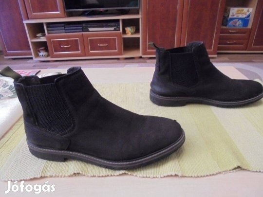 43-as Bugatti fekete bőr férfi csizma