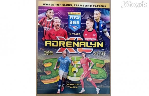 441 darab focis kártya kigyűjtött Panini FIFA 2025 album díszdoboz