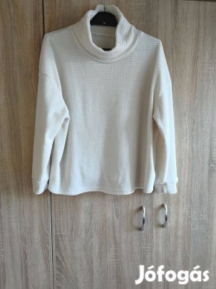 44-es krémszínű női plüss pulóver Primark