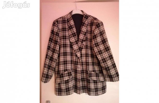 44-es méretű kockás, csinos, tavaszi női blézer