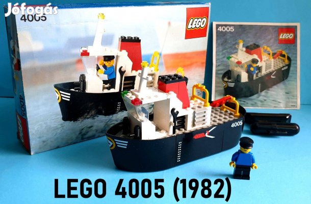 44 éves LEGO Legoland 4005 Tug Boat (1982), gyűjtői állapot, doboz