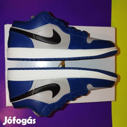 44es Air Jordan 1 Low (French Blue / Black / College Grey)