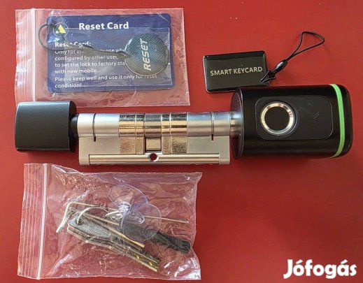 45/45 Tuya kompatibilis okos cilinder zárbetét fekete szinben