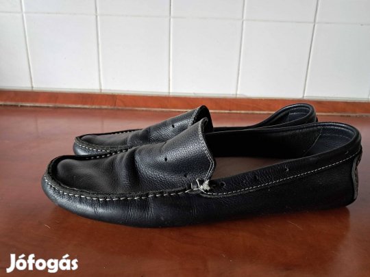 45-ÖS Fekete OUT-PUT Olasz Bőr Cipő