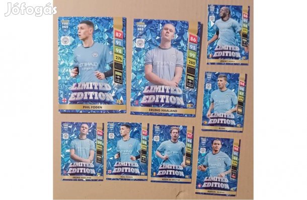 45 darab Manchester City focis kártya, teljes alapsor + Limited, XXL