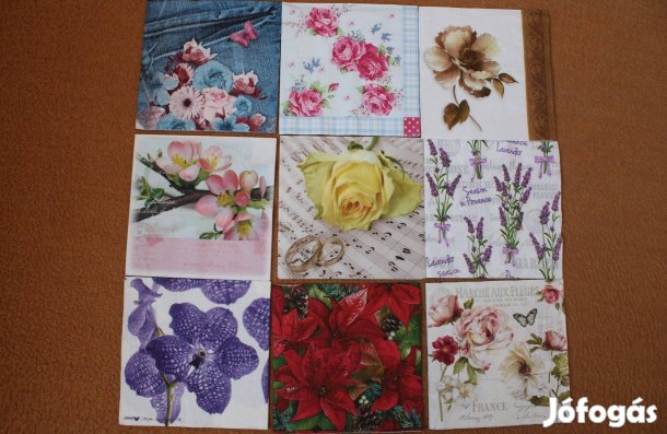 45 db virágos szalvéta