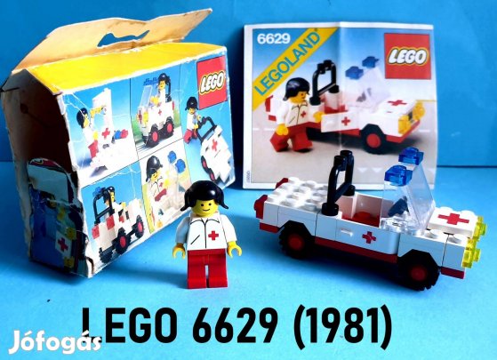 45 éves LEGO Legoland 6629 Ambulance (1981), doboz, útmutató