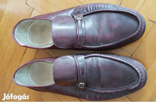 45-ös bőr férfi cipő Florheim bordó bőrcipő 45