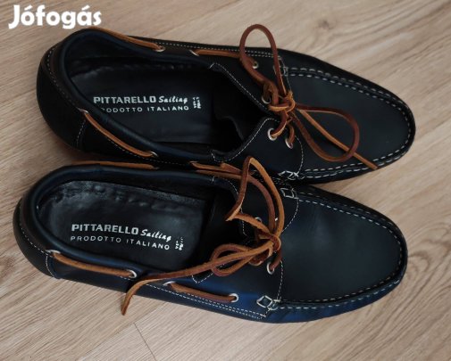 45 vitorlás férfi sötétkék bőr cipő