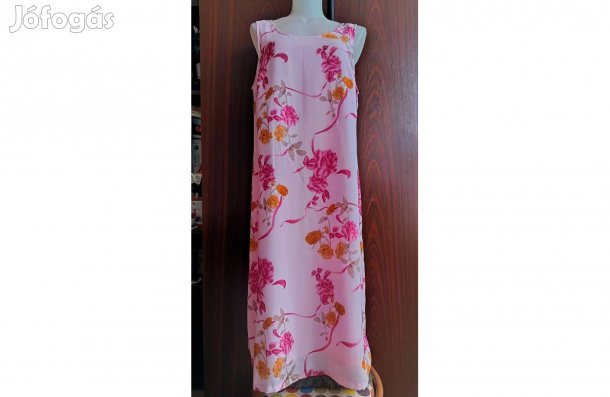 48-as/XL/,női,barackvirágszinü,virágmintás,bélelt Marks&Spencer ruha