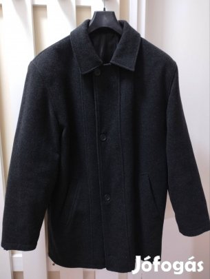 48-as férfi fekete szövet télikabát 