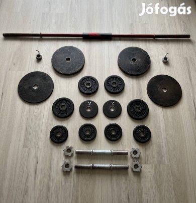 48 kg-os súlyzó készlet ingyenes kiszállítással eladó.