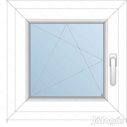 48x48 Műanyag ablak / Nyíló / 2 rétegű üvegezés /