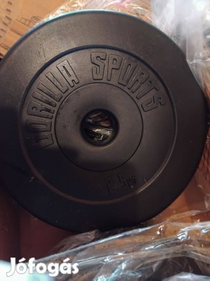 4X 2,5 kg gorilla sport súly, tárcsasúly, soha nem használt, dobozában
