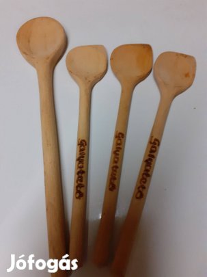 4+2 új faragott dísz fakanál egybe a 6 db