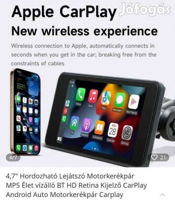 4.7" os motor carplay, android autó navigáció