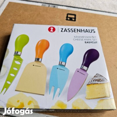4 DB-OS Evőeszköz Készlet Sajthoz színes Zassenhaus új dobozos személ
