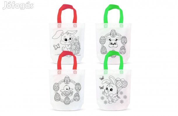 4 darab Húsvéti Színezhető ajándéktáska - 4 filccel - 24 x 22 cm