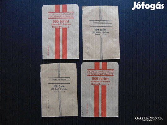 4 darab Országos Takarékpénztár pénzes tasak LOT ! 02
