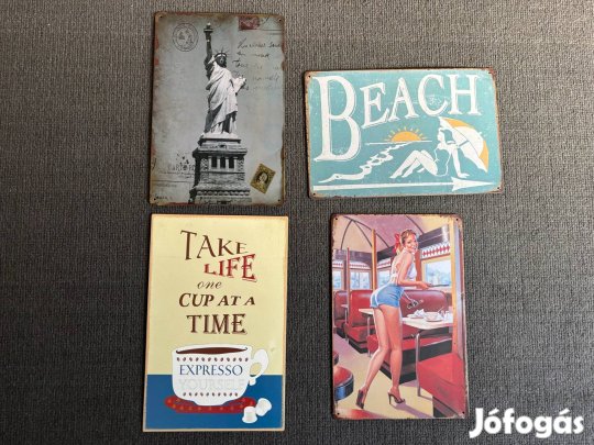 4 darab fém fali kép