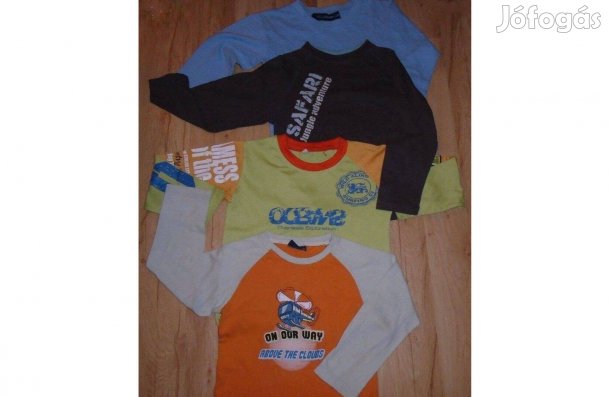 4 darab pamut hosszú ujjú póló 110-116-os - Egyforma méretben