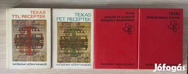 4 darabos Texas receptek könyvcsomag - TTL,FET, optoelektro