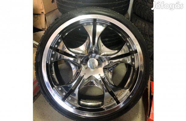 4 db 4x108 lyukosztású 20" használt alufelni, rajta 225/35 használt Ha