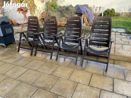 4 db Extra Erős Kettler Prémium Kerti Szék Barna Összecsukható