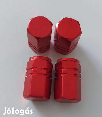 4 db Kerékabroncs szelep sapka piros